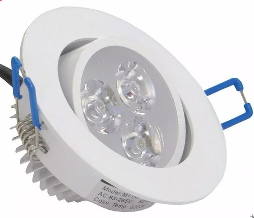 Kit 12 Lâmpadas Led 3w Spot Redondo Embutir Bco Frio Bivol