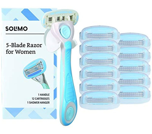 Amazon Brand - Solimo De 5 Cuchillas De Afeitar Para Mujeres