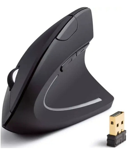 Mouse Vertical Ergonómico Unitec V886 Inalámbrico Recargable Color Negro