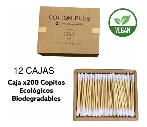 Copitos Hisopos Bambu 12 Cajas - Unidad a $20