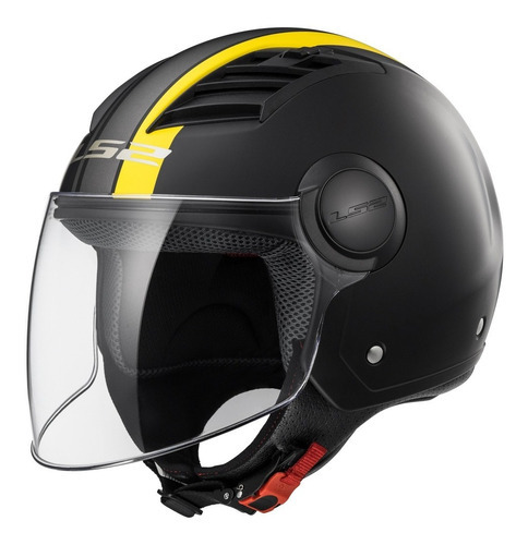 Casco Moto Abierto Ls2 562 Airflow Metropolis Negro Amarillo