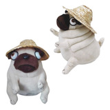 Juguete Peluche De Perro Suave Lindo Muñeco De Pug Sombrero