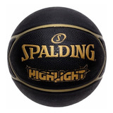 Balón De Baloncesto Spalding Highlight Star, Goma De Color Negro/dorado