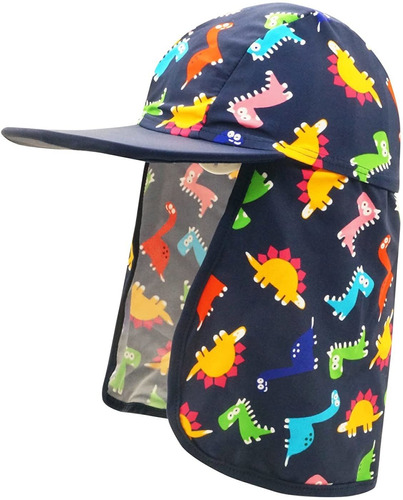 Kid Flap Hat With Rope Cartoon Upf  Sun Protection Neck...
