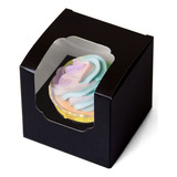 Cajas Para Cupcakes Qiqee, Color Negro, Contenedor Individua