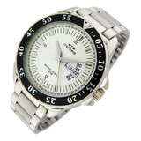 Reloj Montreal Hombre Ml1060 Doble Calendario Malla De Acero