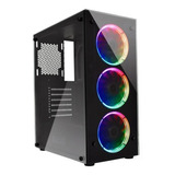 Gabinete Gamer De Vidro Com 3 Cooler Fontais Rgb Evus Evg-16