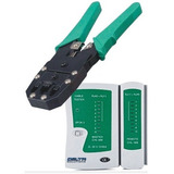 Combo Tester Utp Red + Pinza Crimpeadora Rj45 Pela Cable Amb