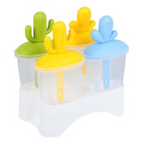 Set De 4 Moldes Plasticos Helados Paletas Con Diseños Varios