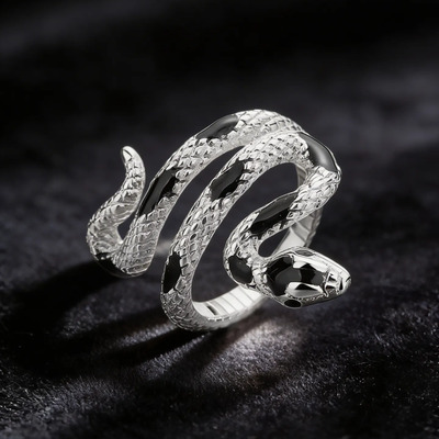 Anillo Serpiente Vibora Ajustable Unisex Acero Inoxidable | Meses sin interés