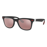 Anteojo De Sol Ray Ban Ferrari Liteforce Plata Polarizado 