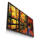 Quadro Decorativo Moldura Paisagem Arvore Folhas Sala Quarto