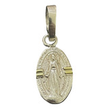 Dije Medalla Virgen Milagrosa Chica Plata 925 Y Oro 