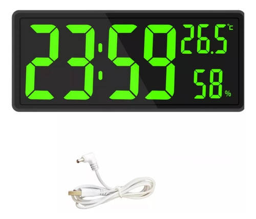 Reloj De Pared Digital Led Grande Con Temperatura Y Humedad