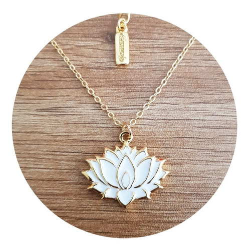 Collar Flor De Loto 22k Regalo Pareja Aniversario Yoga Reiki