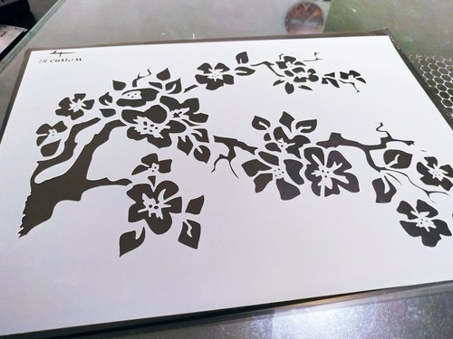 Stencil Para Pintura Em Parede Árvore Cerejeira
