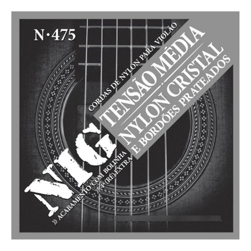 Cuerda De Guitarra De Nylon De Media Tensión Nig N475 .028