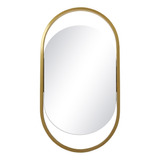Espelho Decorativo Glamour Dourado Oval