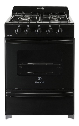 Cocina Master Classic Escorial Negra 4 Hornallas Gas Natural