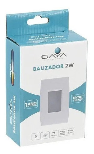 Kit 4 Balizador Led 4x2 Escada 2w 3000k  Branco Quente Ip65