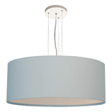 Lustre Pendente Redondo Cúpula Em Tecido 50x15 Cor Azul Bebê 110v/220v