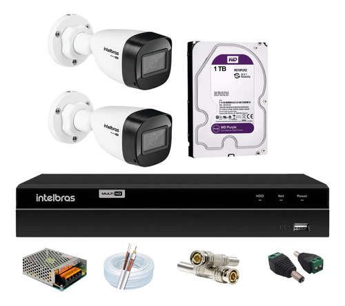 Kit Intelbras 2 Cameras Vhd 1130b G7 Dvr 4 Canais 1204 C/1tb