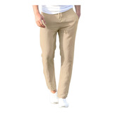 Pantalones Casuales De Lino De Algodón Sueltos Para Hombre