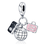 Dije Charm Viajar I Love Travel Plata 925