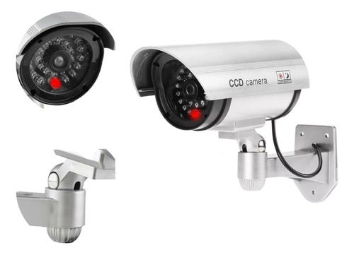 Camara Falsa Vigilancia Seguridad Para Exterior Con Luz Led