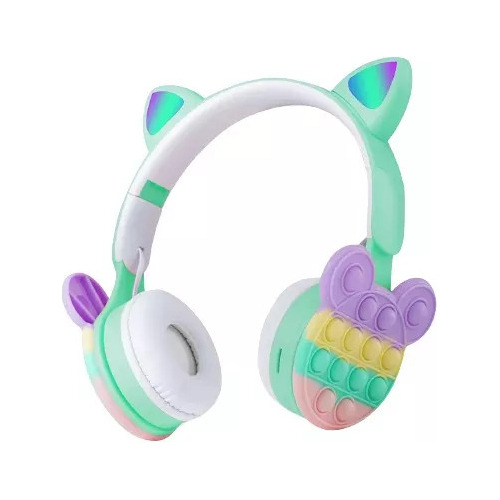 Auriculares Inalambricos Bluetooth Orejas De Gato Pop It 