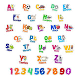 Adesivo Infantil Alfabeto E Números Coloridos Criança