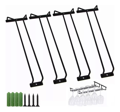 4pcs 14in Soporte Para Copas De Metal Vino Estante Colgante