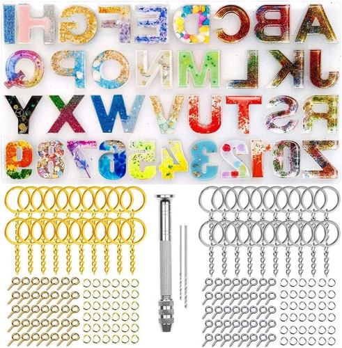 Moldes De Resina De Silicona Del Alfabeto 244 Piezas