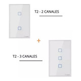 Combo Sonoff T2 2 Canales + 3 Canales Tecla Pared Touch Wifi