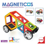 Bloques Magnéticos Imántado 21 Piezas Autos Y Ruedas Antex
