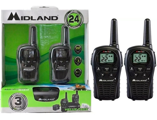 Radios Midland Lxt500 Vp3 24 Millas - Con Cargador Y Pilas