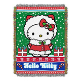 Sanrio Hello Kitty,  Snow Kitty  Manta Tejida Tipo Tapiz, 48