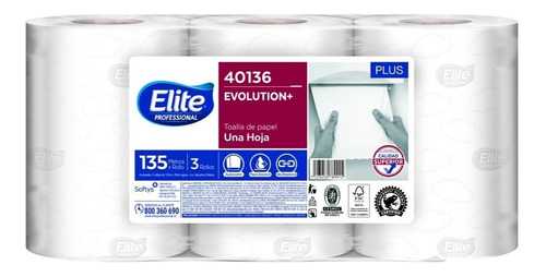 Toalla De Papel Evolution Elite 3x135 Mts