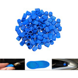 Tapones Azules Plastico Para Valvula Auto Moto Cuatri 100pz