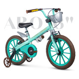 Bicicleta Infantil Com Rodinhas Aro 16 Mini Antonella Nathor Cor Verde