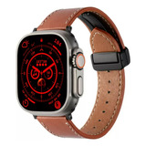 Pulseira Couro Fecho Magnetico Para Apple Watch Ultra 49mm