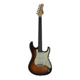 Guitarra Eléctrica Memphis Stratocaster Mg-30 De Tilo Sunburst Satin Con Diapasón De Jacaranda