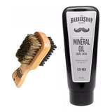 Kit Aceite Mineral Barbershop Filtro Uv+ Cepillo Doble Barba