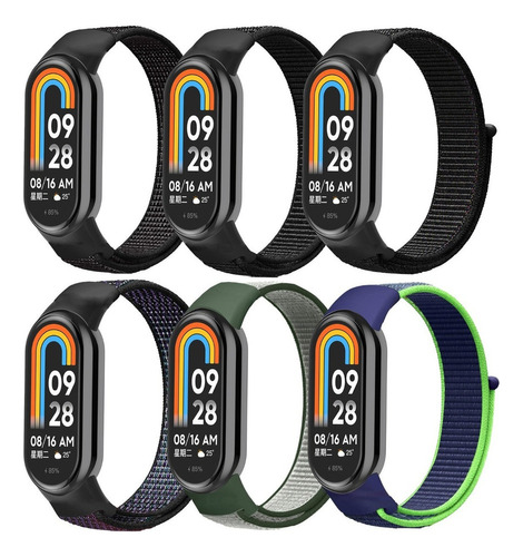 6 Correas De Nailon Para Xiaomi Mi Band 8