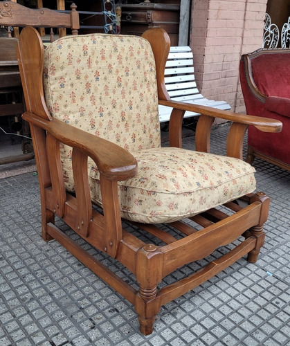 Sillon Un Cuerpo Madera Maciza Con Esterillas Tapizado 