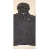 Buzo Con Cierre Y Capucha Marca Nike Negro Talle M