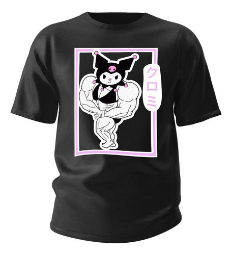 Camiseta Unissex Kuromi Gotico Eu Treino Fofo Algodao