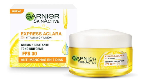 Garnier Skin Active Crema Express Aclara Spf30 50ml Tipo De Piel Todo Tipo De Piel