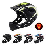 Casco Integral Bicicleta Mtb Niño 43-53cm Con Led Trasero