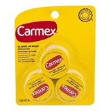 Carmex Pote Lip Balm Medicated Kit 3 Potes Protetor Labial